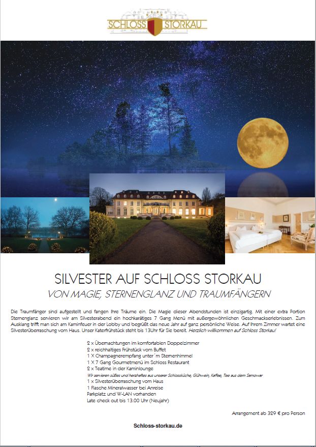 SILVESTER AUF SCHLOSS STORKAU. Von Magie, Sternenglanz und Traumfängern.