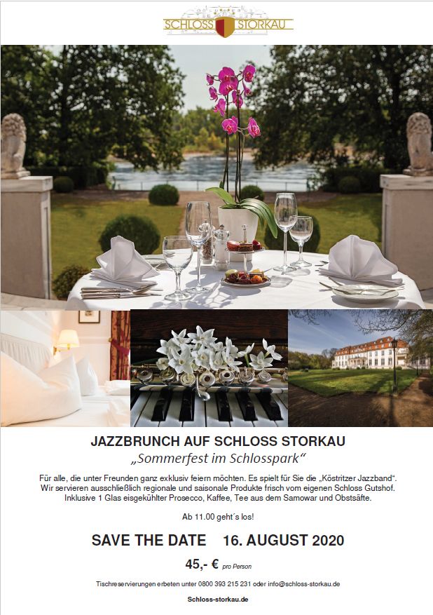 JAZZBRUNCH AUF SCHLOSS STORKAU „Sommerfest im Schlosspark“